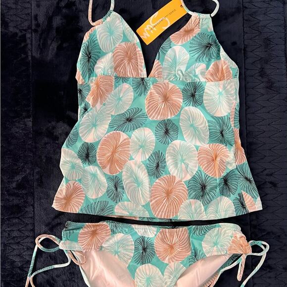 DVF DIANE von FURSTENBERG Tankini Bathing Suit DVF Made in Italy sz L NWT - Picture 1 of 4